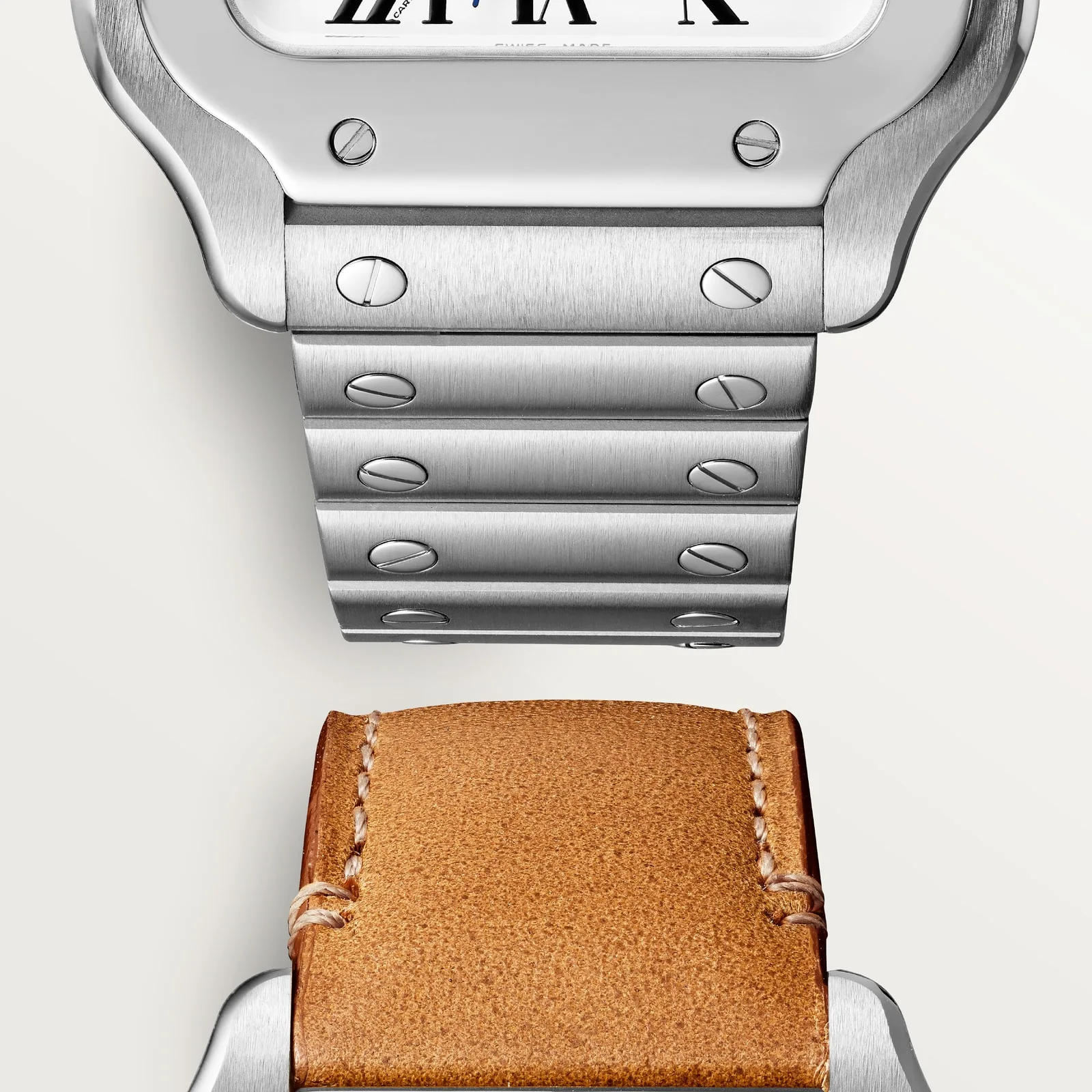 Cartier Santos de Cartier Medium WSSA0029 with QuickSwitch steel bracelet and leather strap