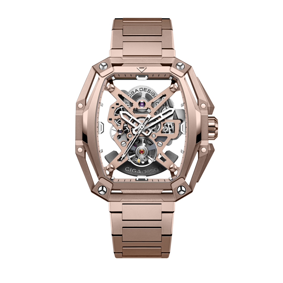 Official full front image of the CIGA Design Hunter Vintage in a rose-gold tone