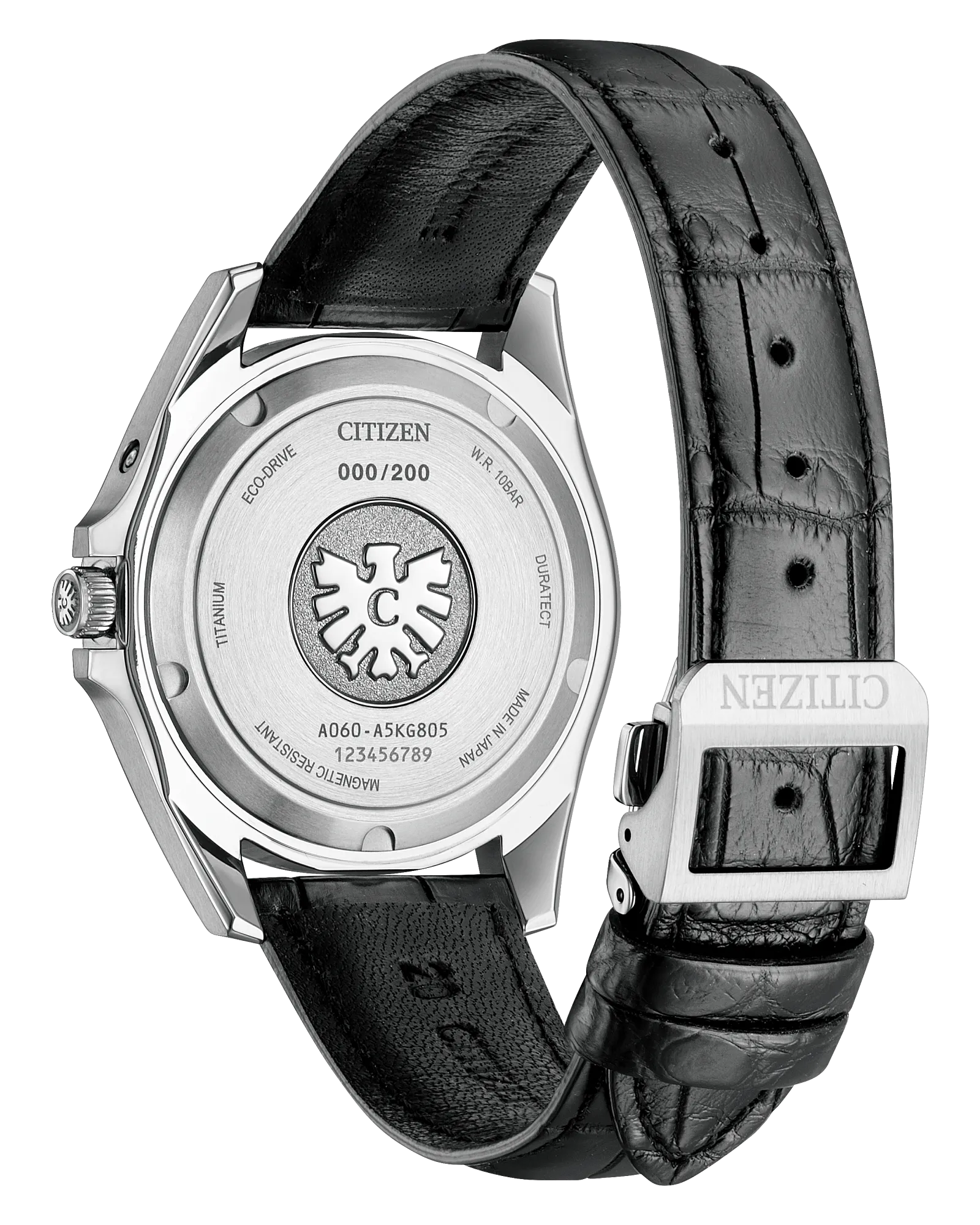 The CITIZEN AQ4090-08A caseback and strap collector detail view