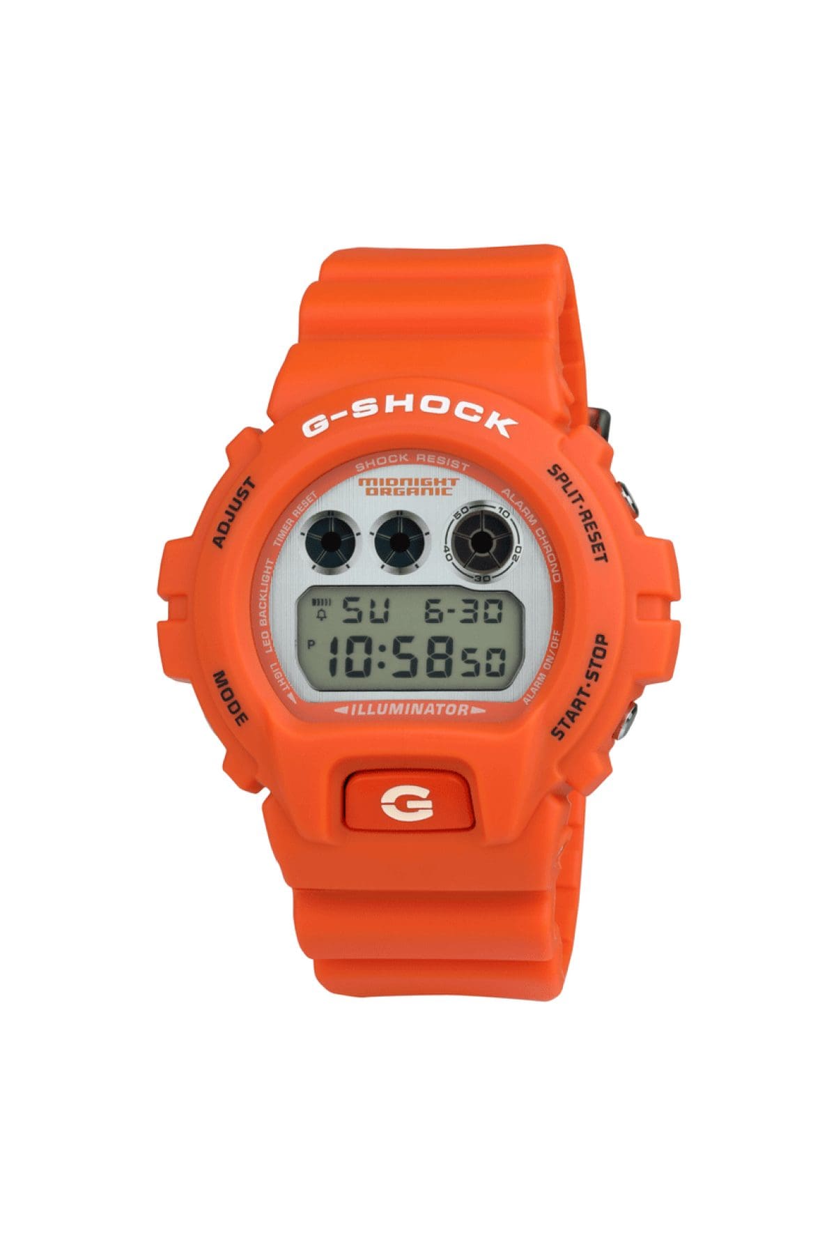 Official front view of the G-SHOCK x Midnight Organic DW6900MO26-4