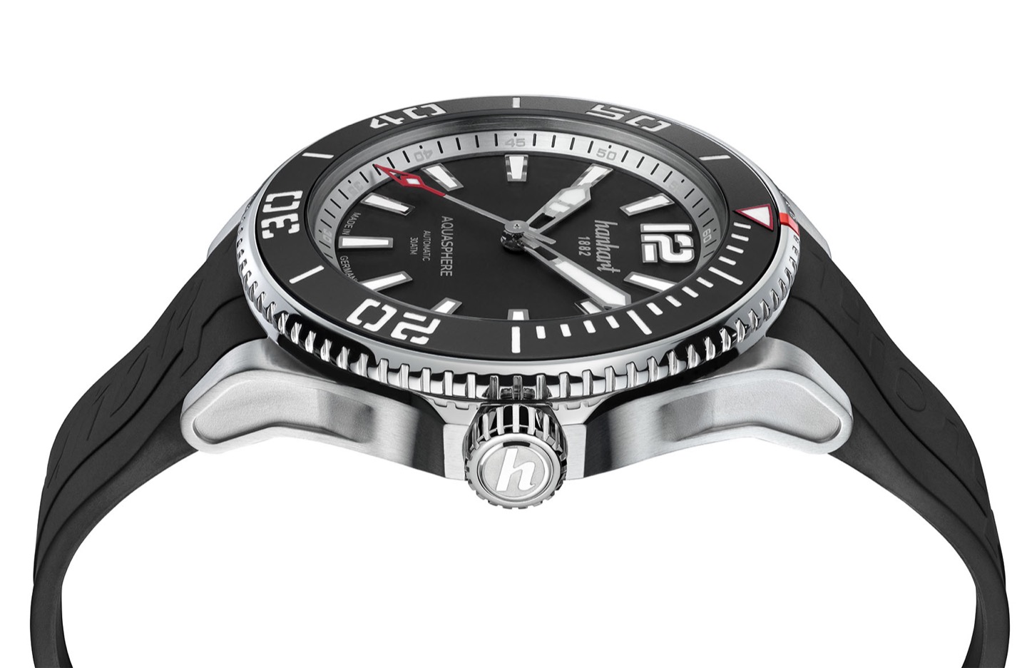 Hanhart AQUASPHERE Matte Black 42 official side profile