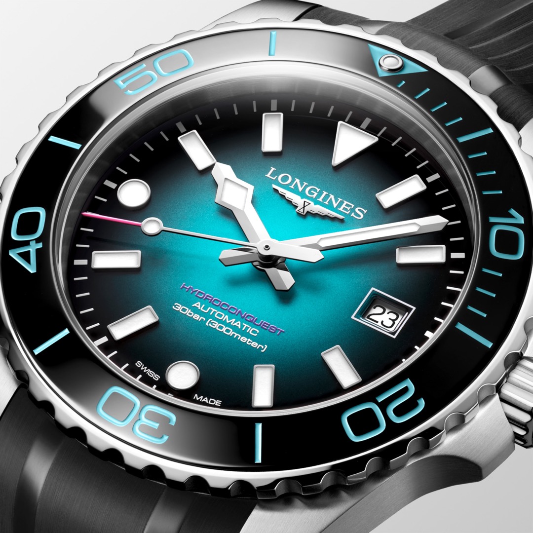 Offizielle Zifferblattansicht der Longines HydroConquest Commonwealth Games Edition