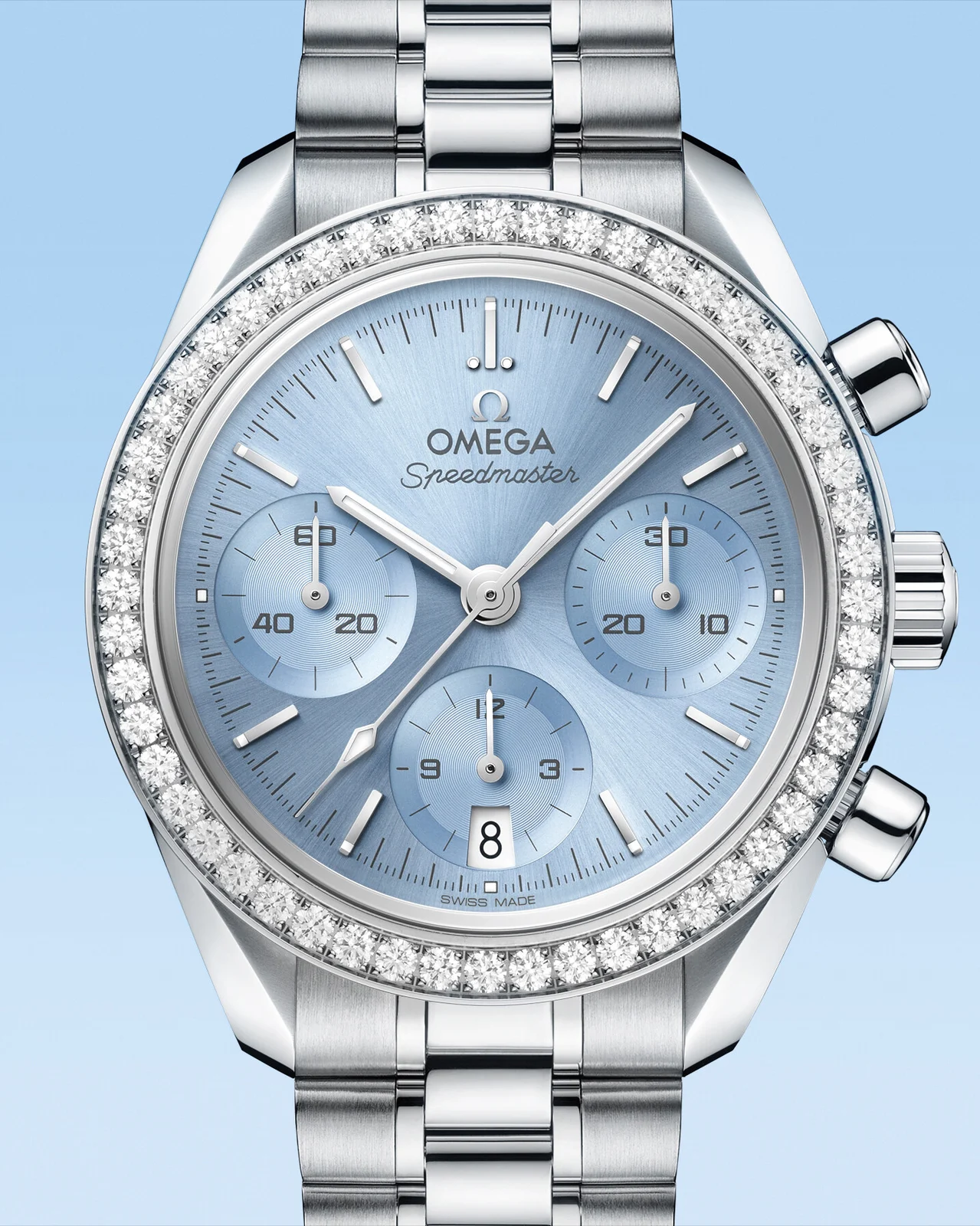 OMEGA Speedmaster 38 324.15.38.50.03.001 front view