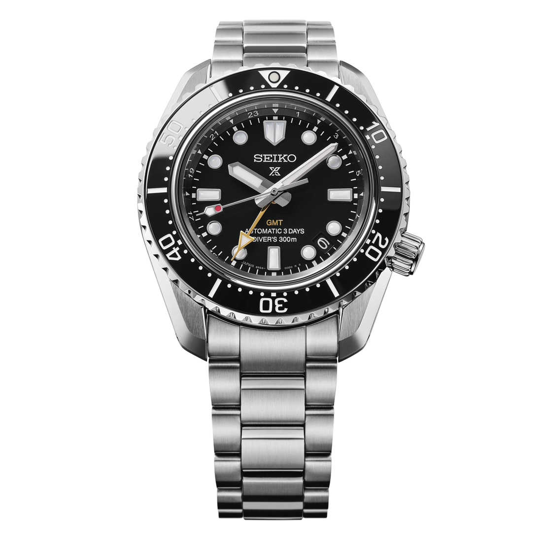 Official Seiko detail image showing the updated bracelet clasp of the 1968 Heritage Diver’s GMT