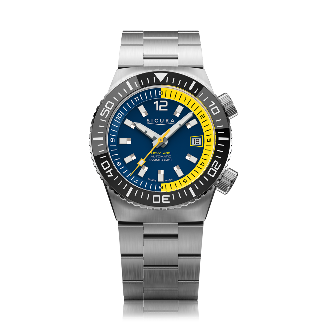Official full front view of the Sicura HEXA 400 Blue