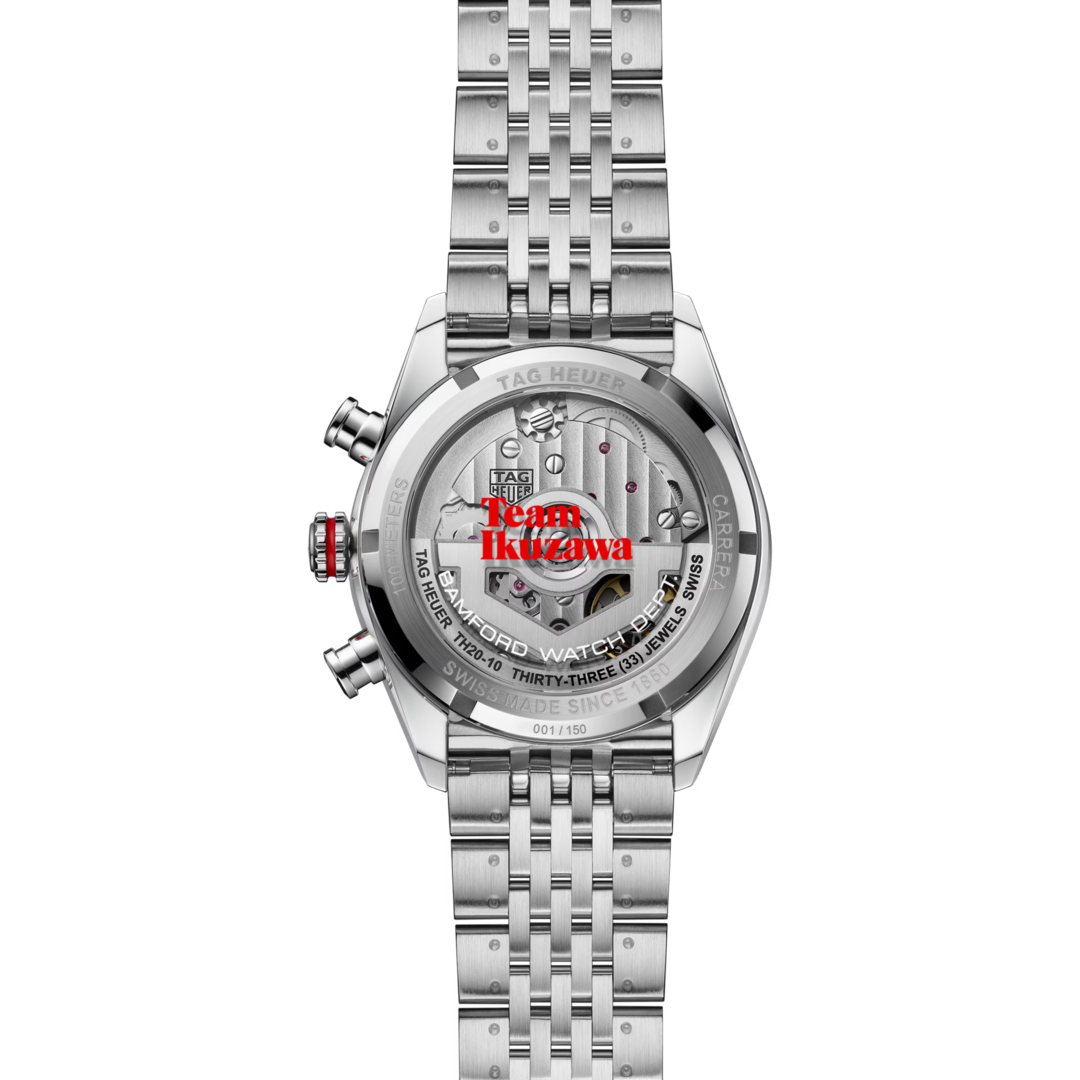 Official caseback image of the TAG Heuer Carrera Chronograph x Team Ikuzawa