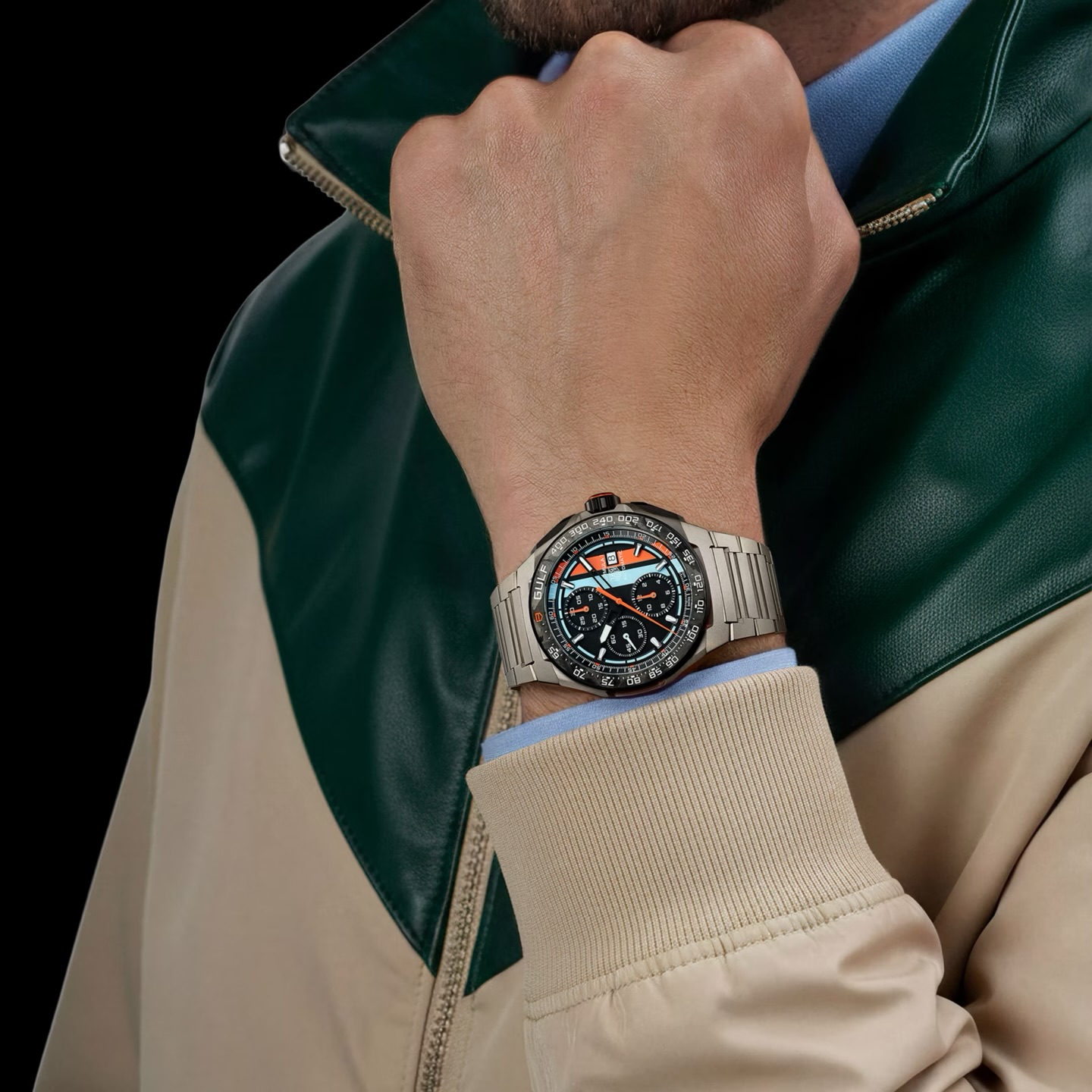TAG Heuer Formula 1 Chronograph x Gulf on wrist